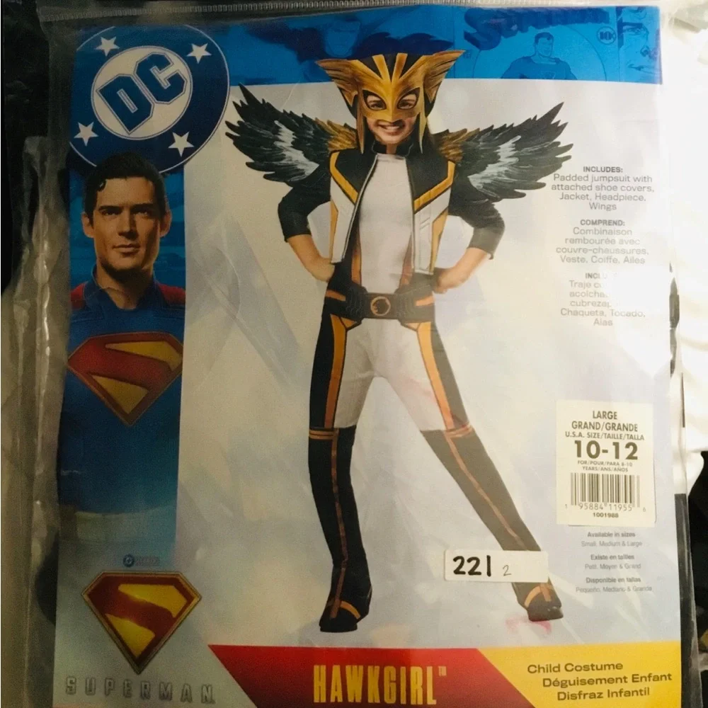 DC Hawkgirl Costume for Kids - White, Gold, Black
